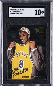 1996-97 Fleer Metal "Fresh Foundation" #137 Kobe Bryant Rookie Card - SGC GM 10